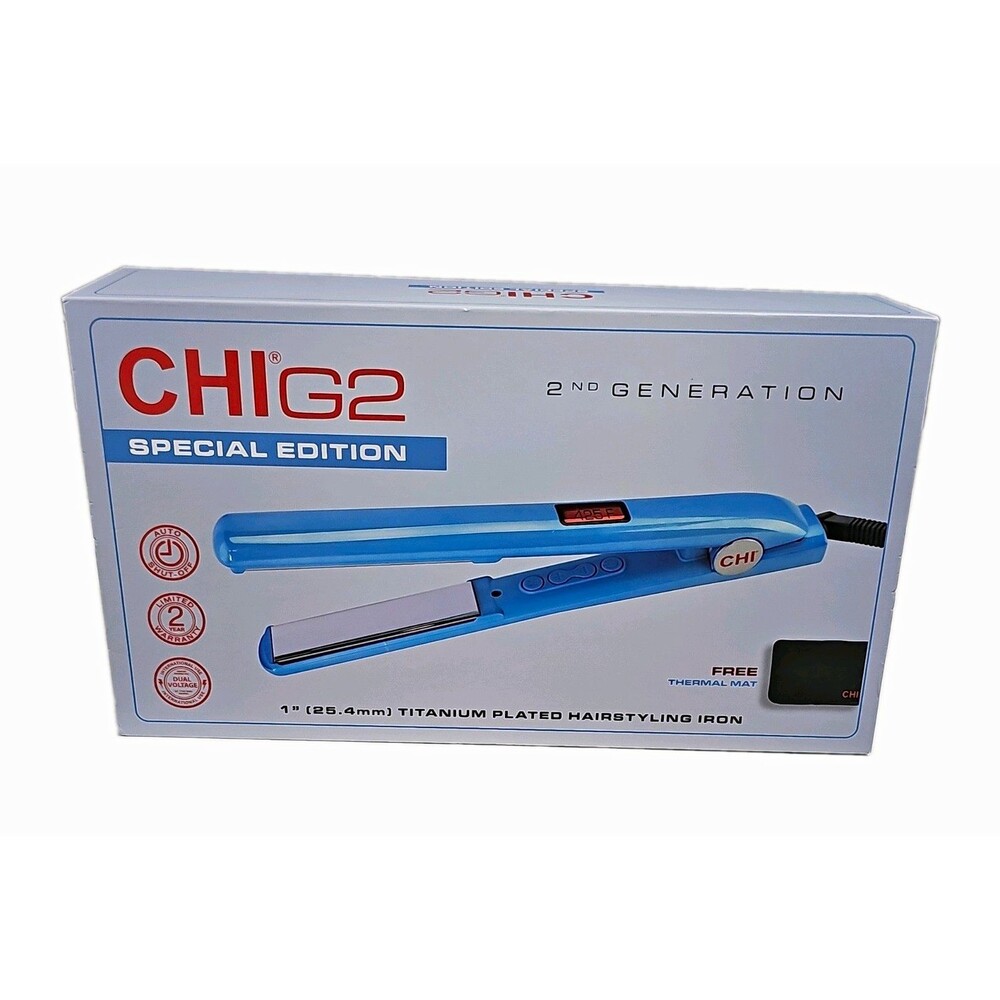 CHI G2 Special Edition 2nd Gen 1in Titanium Flat Iron Blue 425F Dual Volt